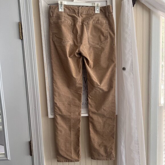 LOFT Ann Taylor Corduroy Pants Women sz 4 Modern Straight Tan - Picture 4 of 6